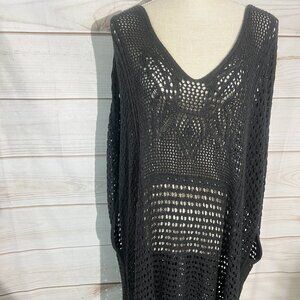 Jeanne Pierre Black Crochet Cover-Up – Size 2X – Effortless Boho Style